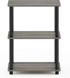 Furinno Turn-N-Tube No Tool 3-Tier Storage Shelf, French Oak Grey/Black - Image 5
