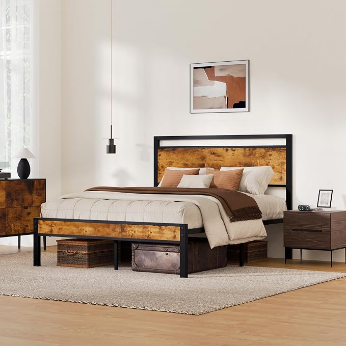 Z-hom Easy Assembly Sturdy Metal Platform Bed, Queen Size Bed Frame - Image 3