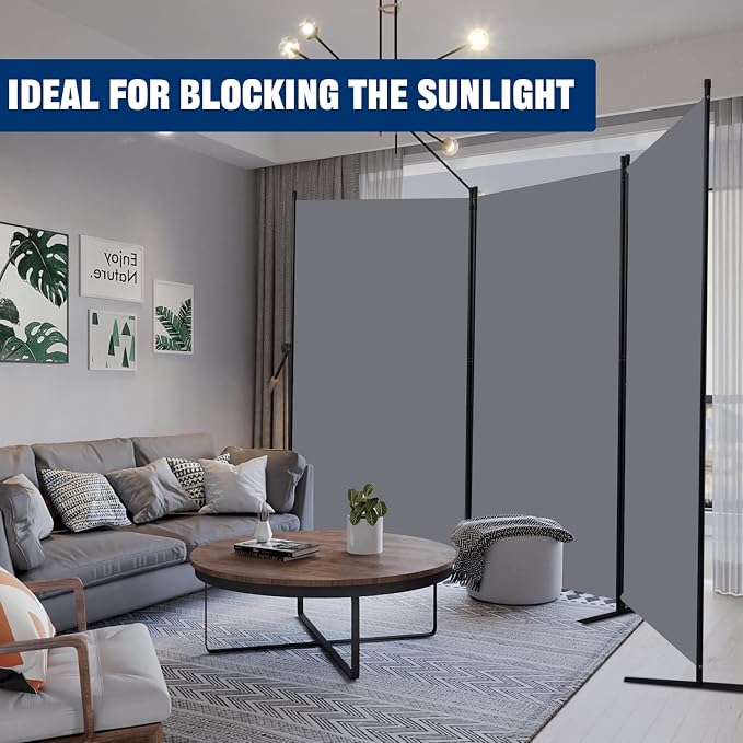 Room Divider 6FT Portable Room Dividers and Folding Privacy Screens, 3 Panel - Image 7