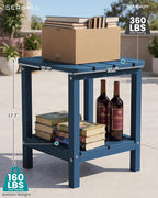 SERWALL Adirondack Table Outdoor Side Table- Blue - Image 3