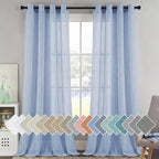 H.VERSAILTEX Linen Curtains Flax Linen Blended Curtain Panels by HVERSAILTEX