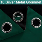 Yakamok Dark Green Blackout Patio Door Curtain Panels W70 x L84, 1 Panel | - Image 6