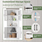 GarveeHome Tall Corner Cabinet, Farmhouse Corner Storage Cabinet - Image 5