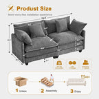 77" Cloud Chenille Sofa Set - Image 2