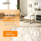 VINGLI 28" Wide Plush Upholstery Sling Modern Accent Chairs Set of 2, Cute - Image 4