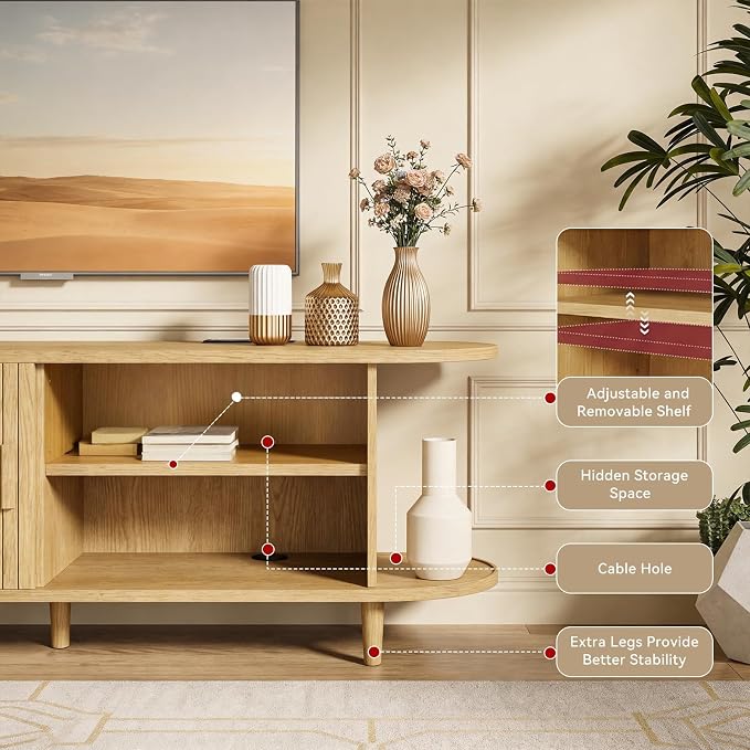 65" Mid Century Modern TV Stand - Image 6