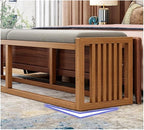 Modern Decor Bench Solid Wood New Chinese Style Bed End Stool Shoe Bench - Image 2