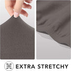 PureFit Stretch Couch Covers for Sofa 4 Seater Slipcovers Taupe | 1-Piece Sofa - Image 4