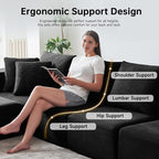 152'' Oversized 2-in-1 Modular Sectional Sofa Bed, Modern Boneless Couch - Image 3