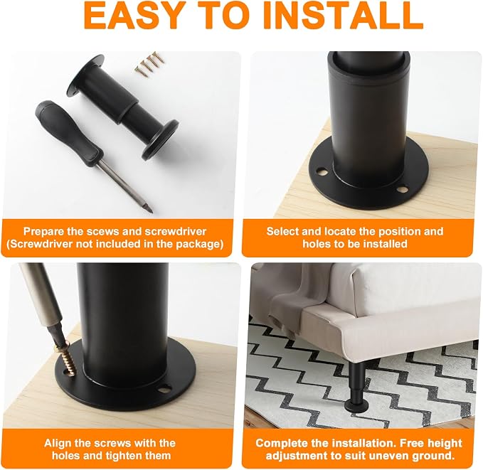 4 Pcs Adjustable Furniture Legs - Image 7