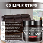 Leather Recoloring Balm, 8.5oz Leather Color Restorer, Dark Brown Leather - Image 4