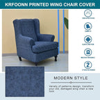 KRFOONN Stretch Wing Chair Slipcovers Printed 2 Piece Wingback Chair Covers - Image 5
