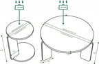GDFStudio Round Nesting Coffee Table Set of 2, Modern Wooden Accent Side Table - Image 2