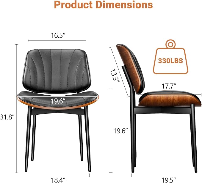 YaFiti Dining Chairs Set of 6, Dining Room and Kitchen Chairs, Mid Century - Image 2