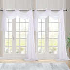 Chyhomenyc Extra Long White Sheer Curtains 144 inch 2 Panels, Translucent by Chyhomenyc