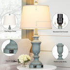 Cinkeda 25.6" Blue Table Lamps Set of 2 - Image 6