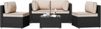 Patio Furniture Sets, 5 Piece Outdoor Sectional Sofas, Wicker Rattan Outdoor by Shintenchi%7CFurnitureMadeforRealLife