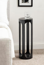 Kate and Laurel Dahl Modern Wooden Round Drink Table; 8 x 23; Black; - Image 2