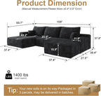 AUGOP 108" Sectional Couches for Living Room Modern Modular Sofa - Image 2