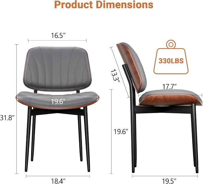YaFiti Dining Chairs Set of 8, Dining Room and Kitchen Chairs, Mid Century - Image 2