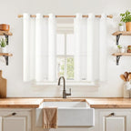 YoungsTex White Linen Curtains 40 Inches Length by YoungsTex