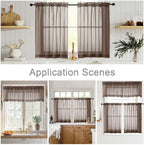 Chocolate Valances for Windows, Sheer Curtains 14 Inch Length 2 Pack Kitchen - Image 6