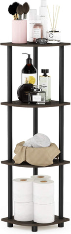 Furinno TURN-N-TUBE Corner Shelf, 4-Tier Corner Bookshelf, Display Storage by Furinno-FitsYourSpaceFitsYourBudget