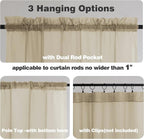 Chyhomenyc Taupe Sheer Curtains 84 Inches Long - Image 3