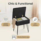 Vanity Stool Chair, Faux Teddy Fur Ottoman Foot Stool - Image 5