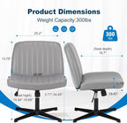 OLIXIS Criss Cross Legged Chairs Armless No Wheels Wide Seat Height Adjustable - Image 2