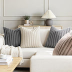 MIULEE Faux Fur Plush Decorative Throw Pillow Covers 18x18, Soft Boho Farmhouse - Image 4