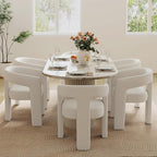 BESTANO Set of 6 Modern PU Leather Upholstered Dining Chairs by BESTANO
