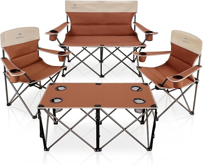 Camping Chair Set of 3, Outdoor Folding Camping Chairs by CAMPHILL