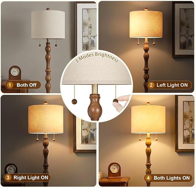 Scenekoy 65.5 Natural Real Wood Floor Lamp - Image 3