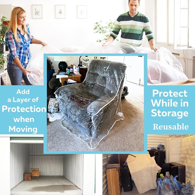 Evelots 2-Pack Clear Vinyl Recliner Covers, Spill-Resistant Protectors | - Image 4