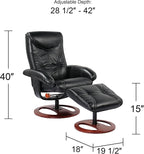 BenchMaster Newport Black Swivel Recliner and Slanted Ottoman - Image 4