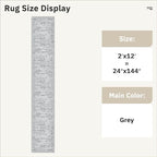 Soalmost Runner Rug 2x12 Washable Non-Slip Hallway Kitchen Runners Grey | Stain - Image 5