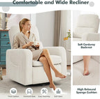 Swivel Rocker Recliner, Oversized Manual Nursery Glider Rocking Recliner Chair - Image 7