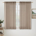 MIULEE Taupe Linen Curtains 42x63 Inch Length 2 Panels by MIULEE