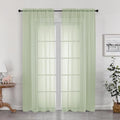 Sheer Curtains 72 Inches Long 2 Panels Set, Light Filtering Sheer Curtain Rod by OWENIE