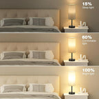 Fenmzee Beige Touch Table Lamp for Bedroom - Image 4