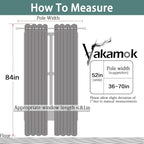 Yakamok Room Darkening Curtains 52x84 inch Length Dove Grey-Living Room | 2 - Image 7