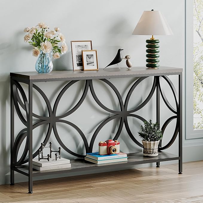 GiftGo Narrow Sofa Table 47.2 Inch, Industrial Sofa Table Behind Couch by GiftGoDirect