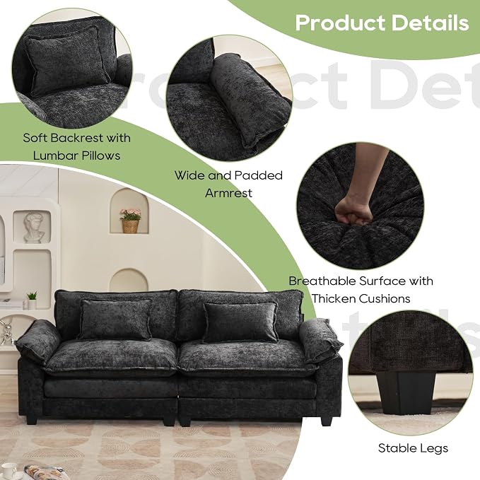Oprisen 86" Modular Sectional Sofa, Comfy Cloud Couch Sectional Sofa - Image 6