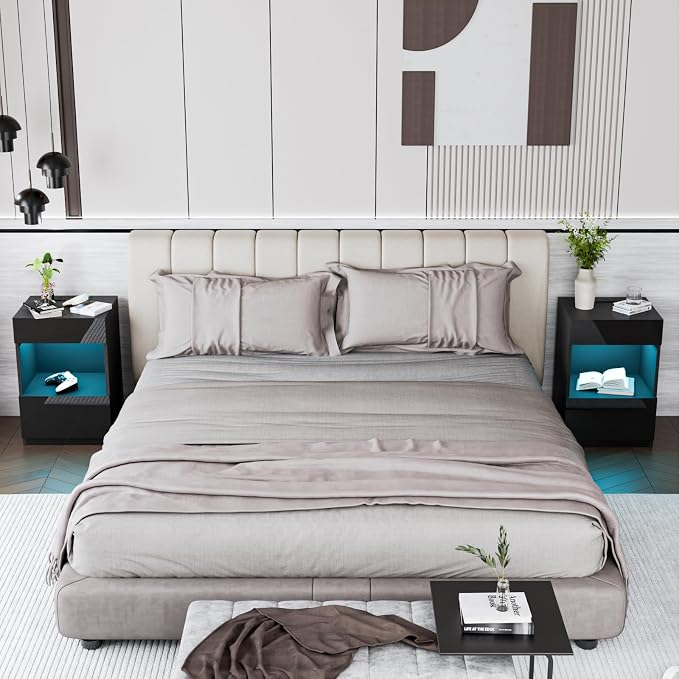 HOMMPA Open Shelf LED Nightstand - Image 7