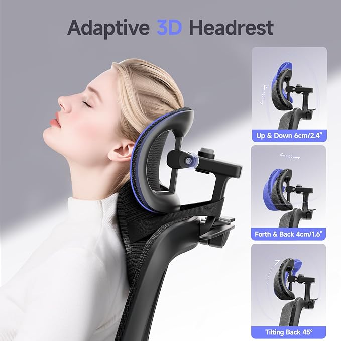 Ergonomic Office Chair with 3D Headrest, Computer Chair with Adjustable - Image 5