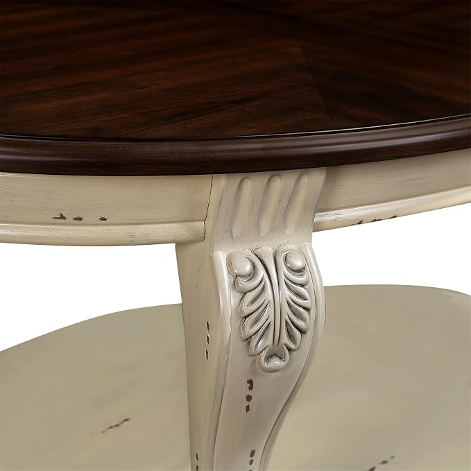 LKTART Oval Coffee Tables for Living Room, Round Vintage Coffee Table - Image 8