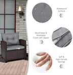 COSTWAY 3PCS Patio Furniture Set, PE Rattan Wicker Sofa w/Washable Cushion and - Image 6