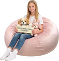Lukeight Stuffed Animals Storage Bean Bag Chair Cover by Lukeight