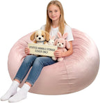 Lukeight Stuffed Animals Storage Bean Bag Chair Cover by Lukeight